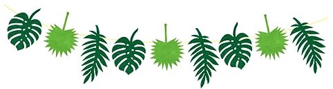 Grüne Hawaii Wimpelkette aus Vliesstoff 3 Meter für Partydeko