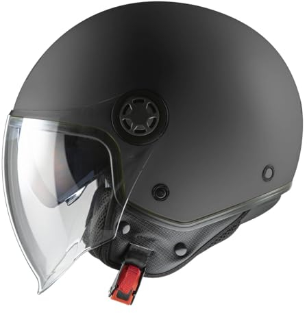 Casco jet per moto e scooter MPH ONE nero opaco ECE 22.06 con doppia visiera (XS)