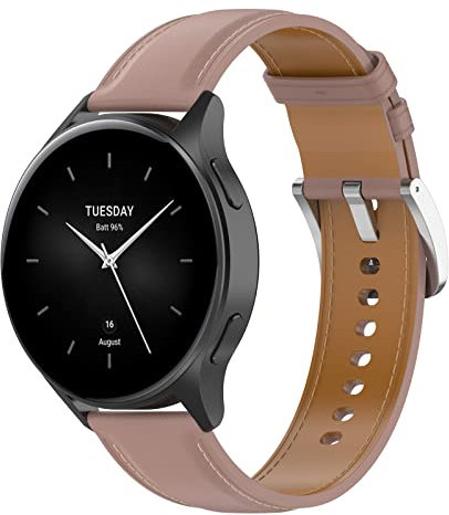 Maucoray Bracelet de montre en cuir de 22 mm compatible avec Xiaomi Watch 2/Watch 2 Pro/Watch S3/Watch S2, bracelet de rechange en cuir, Cuir