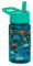 Wildkin Botella de agua de plástico Tritan reutilizable sin BPA con tapa a prueba de fugas para niños y niñas, botellas de agua duraderas y fáciles de limpiar para niños pequeños (dinosaurios