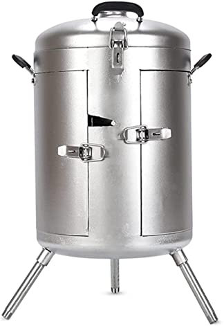 TOTIKI Barbecues à Charbon Barbecue À Charbon De Bois Portable Barbecue Extérieur Cuisson Barbecue Vertical en Acier Inoxydable pour Camping Pique-Nique BBQ Grill(Blue,Silver)