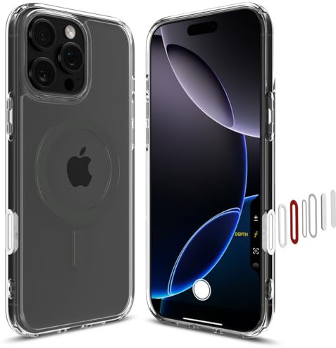 Spigen Ultra Hybrid T MagFit Case for iPhone 16 Pro Max [Camera Control Covered] [MagSafe Compatible] - Clear Graphite