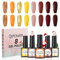 CIVPOWER UV Nagellack Set: 8 Farben Orange Gelber Herbst und Winter Gel Nagellack Gellack für Gelnägel DIY Nail Art Kit - UV Gel Nail Polish Set für Nagel Design 8ML