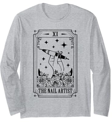 Nail Tech Nail Hustler Manicurist The Nail Boss Tarotkarte Langarmshirt
