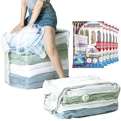 TAILI sacchetti sottovuoto per abiti, confezione jumbo da 6 (100×70×44×44 cm), sacchetti sottovuoto extra large per piumoni, biancheria da letto, coperte,borse per abiti