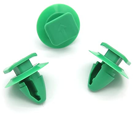 VVO Fasteners- Clip Verdi in Plastica. Per Estensione e modanatura del passaruota anteriore. Compatibile con Fiat 500X, (10 pezzi)