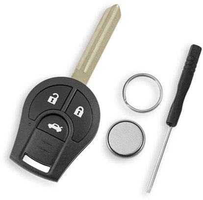Pour Nissan Micra K13 Nissan Juke et Renault Pulse Renault Scala 3 boutons Coque de clé de voiture avec tournevis et porte-clés batterie CR1620