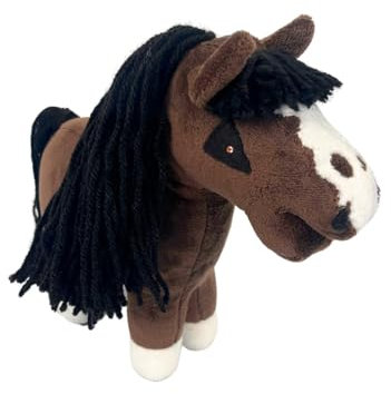 X-Group4th Plüschtier Pferd - Baby Horse Mini - weich - 23x7x24 cm - Steckenpferd klein - für Kinder - Spielzeug - Hobby Horse - Bay - Braun mit Schwarze Mähne