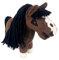 X-Group4th Plüschtier Pferd - Baby Horse Mini - weich - 23x7x24 cm - Steckenpferd klein - für Kinder - Spielzeug - Hobby Horse - Bay - Braun mit Schwarze Mähne