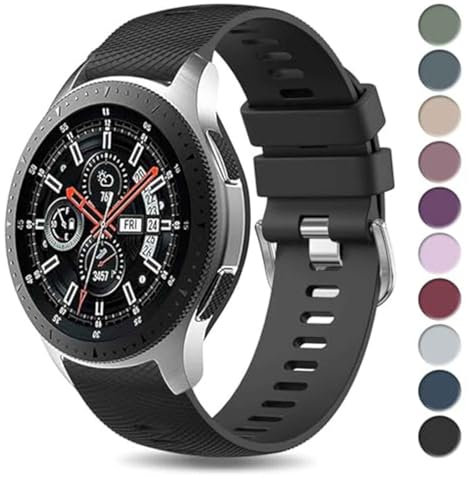 Wanme Strap for Samsung Galaxy Watch 46mm /Galaxy Watch 3 45mm /Samsung Gear S3 Frontier, 22mm Soft Silicone Sport Wrist Bands Replacement for for Huawei GT 2 46mm