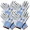 Dalton Safety 4 Pairs Of Large Cut Resistant Level 3 Work Gloves, HPPE Knitted Cuff, PU Coated Palm & Fingertips. Perfect For General Duty, Gardening, Glass Cutting & Sheet Metal Handling