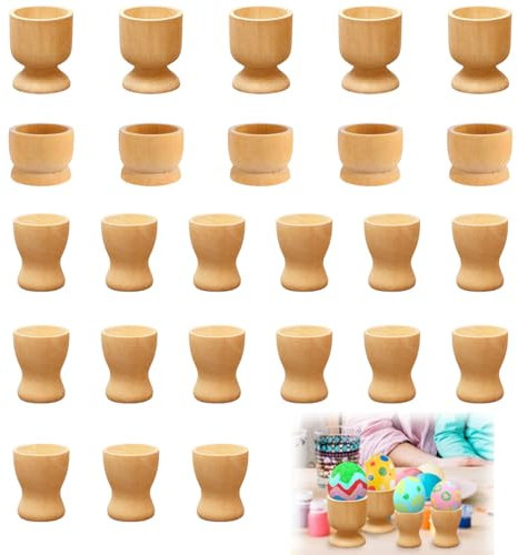 Ensemble de Coquetiers en Bois - Assortiment de Supports pour Œufs à la Coque, Idéal pour Œufs en Bois - Coquetiers pour Enfants et Adultes