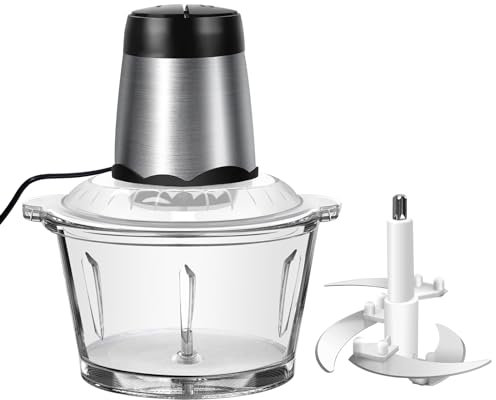 2L Meat Grinder Electric Multi Blender, Food Chopper Fruit & Vegetable Processor Meat Grinder with 4 bi-Level Blades for Meat Vegetable Fruit, 2 Speeds