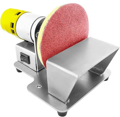 LIULIQ Bench Sander Machine, Suction Cup Sander, Flat Disc Belt Sander with 20 Sheets Of Sandpaper, 7-Speed Adjustment, 2000-6000 R/min Motor Speed for Metal Grinding, Polishing, and DIY Projects