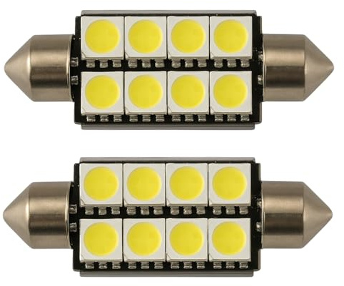 LED 12V Soffitten 43 mm weiß Innenraum Ersatz Beleuchtung warmweiß kaltweiß blau rot grün (blau, 2 Stück)