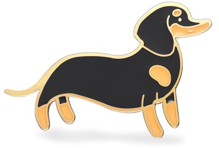 Broche en forme de chien, adorable pour amoureux des animaux domestiques, cadeau pour les femmes propriétaires, accessoire amusant pour chiot, Medium, Acier inoxydable, Pas de gemme