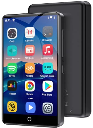 80GB MP3 Player with Bluetooth and WiFi, Oilsky 4.0 IPS Touch Screen MP3 Player with Speaker, Music Player with Spotify, Audible, Amazon Music, Deezer, MP4 Android Music Player Up to 512GB (Black)