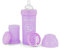 Twistshake Anti-Kolik Babyflasche mit Milchpulverbehälter und Mixer - 260 ml | Silikon-Brustwarze mit mittlerem Durchfluss | BPA-freie Babymilchflasche | Geeignet für Babys ab 2 Monaten | Lila