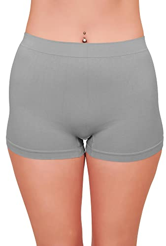 Love My Fashions ® Women's Boyshort Microfibre High Waist Boxers Seamless Stretchy Full Coverage Underwear for Ladies Grey