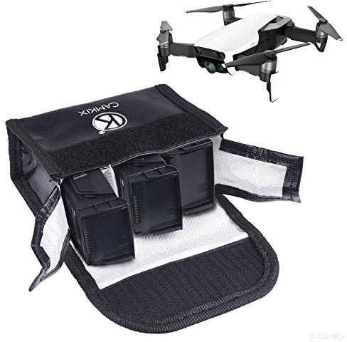 CamKix Explosion Proof LiPo Battery Bag compatible with DJI Mavic 2 Zoom/Pro - Fire Resistant Safety and Storage Pouch - For Safe Charging and Transport - For 3 Batteries