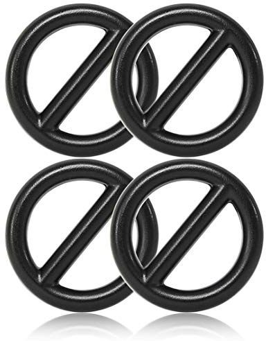 Ganzoo O-Ring mit Steg Metall für Hunde-Leine, 20 mm Innen-Durchmesser, 4 Stück, Stegring, legierter Stahl, Nicht rostend, Rund-Ringe für Paracord 550 Halsband, Handtasche, Basteln, Farbe Schwarz