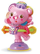 VTech - Hula-Hoop, P'tit Lion à Ventouse Rose, Hochet à Ventouse pour Table et Chaise Haute, Jouet d'Éveil Musical et Sensoriel, Cadeau Bébé Dès 6 Mois - Contenu en Français
