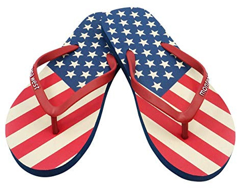 Badelatschen Badeschuhe Zehentrenner Flip Flops Flagge USA
