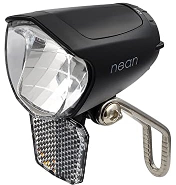 nean LED 70 LUX Dynamo Fahrradlicht mit Lichtautomatik Standlicht und StVZO, Fahrradlampe, Fahrrad Frontlicht, Fahrradleuchte vorne, Scheinwerfer mit Aluminium-Kühlplatte, schwarz
