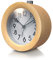 CSL - Wecker analog ohne Ticken – rund - Holz hell – Retro Design – beleuchtetes Ziffernblatt mit Licht – lautlos - Reisewecker - Weckton - Snoozetaste Schlummerfunktion – batteriebetrieben - hell