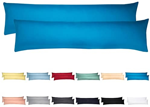 Livessa Seitenschläferkissen Bezug 40 x 145 (2er Set Kissenbezüge) - Kissenhülle mit Reißverschluss,%100 Baumwolle, Oeko-Tex Zertifiziert, atmungsaktiv, Kissenbezug für Seitenschläferkissen