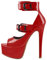 Only maker Peep Toe Mary Jane with Ankle Buckles Elegant Sexy Pole Dance High Heel Shoes Sky High Party Stiletto Sexy Red EU 39