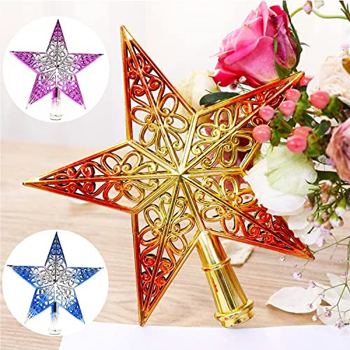 Saijer Weihnachtsbaumspitze,3 Weihnachtsbaum Stern Spitze Weihnachtsbaumspitze Topper Christbaumspitze Baumspitze Tannenbaumspitze Baumschmuck Weihnachtsbaumschmuck Weihnachten Deko Christbaumschmuck