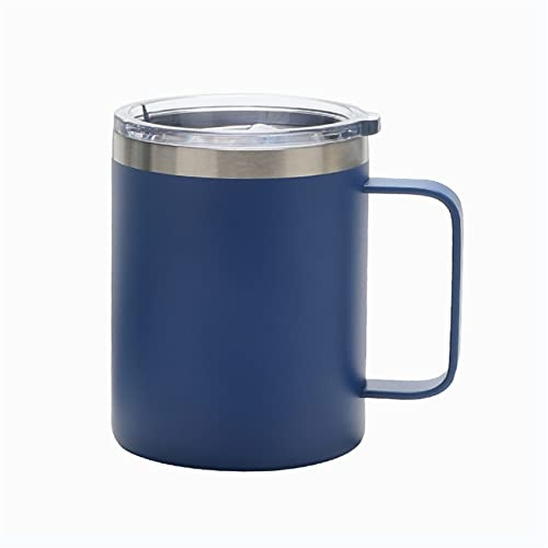 Ailovone Thermo Kaffeebecher mit Griff 12oz/360ml Thermotasse mit Deckel Campingtasse Isolierbecher Reisebecher Tragbarer Becher für Wasserflaschen Trinkbecher mit Deckel Doppelwandiger (Blau)