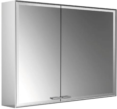 Emco asis Prestige 2 Lichtspiegelschrank, Aufputzmodell, 888mm, breite Tür rechts, Ausführung: ohne Light System