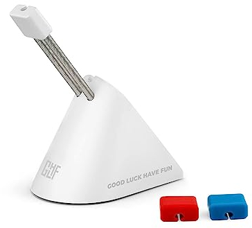 FragON - Tower Mouse Bungee mit 3 bunten Clips, Maus-Kabelmanagement-Gerät, PC-Gaming-Maus-Bungee, für Esport-Level-Leistung, gewichtete Basis, rutschfeste Füße (Weiß)