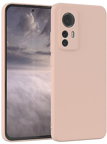 EAZY CASE - Silikonhülle für Xiaomi 12 / 12X Hülle Silikon Case Rosa weich stoßfeste Handyhülle Xiaomi 12 12X Schutzhülle mit Kameraschutz Dünn Premium Schutz Cover TPU Phone Bumper in Altrosa Pastell
