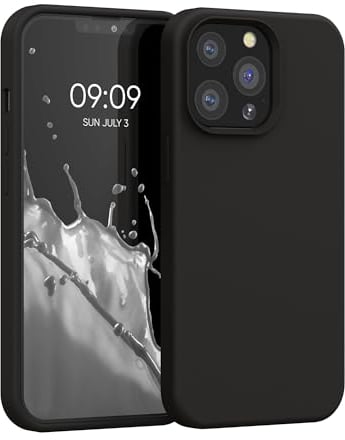 kwmobile Case Compatible with Apple iPhone 13 Pro Case - TPU Silicone Phone Cover with Soft Finish - Black Matte