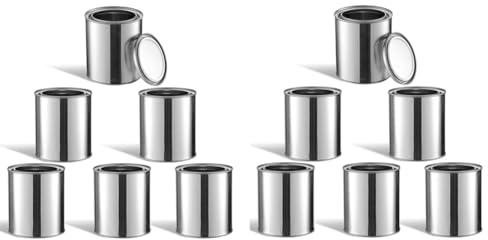 DKSooozs 12 Pots de Peinture en Métal de 0,5 L Vides Sans Doublure pour L'Artisanat, les Projets de Bricolage, les Conteneurs de Stockage