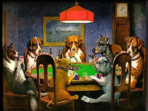 Jigsaw Puzzle| Dog Canine Playing Poker Jigsaw | 1000 Pieces of Puzzle75*50cm