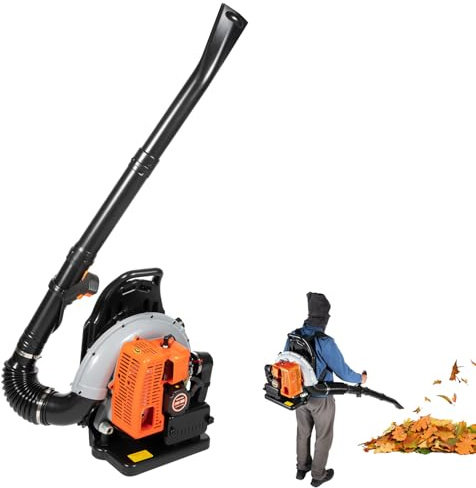 ACROSSPART 63cc 2-Takt Laubbläser Benzin Blasgerät 3,6 PS Benzin Rückenlaubbläser Laubbläser Einstellbare Geschwindigkeit laubgebläse Gartenbläser Luftkühlung