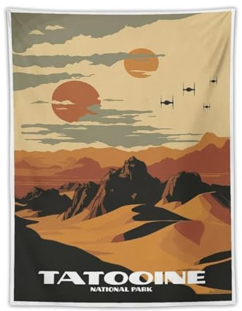 Poster, Motiv: Tatooine Star The Wars, Vintage-Film, coole Tapisserie, Kunstdrucke, Wandgemälde, Kunstwerke, Wandteppich, hängendes Bild, Geschenk, Schlafzimmer, Heimdekoration, 76,2 x 101,6 cm