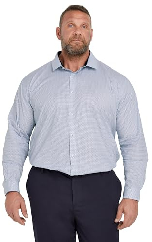 BadRhino Tailoring Big & Tall Abstract Print Formal Shirt - Men's - Plus Size Curve Blue
