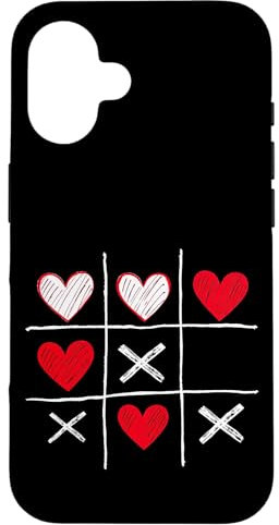 Tic-Tac-Toe-Herzen Hülle für iPhone 16