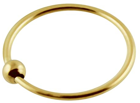 Monster Piercing 14K Gold Nasenpiercing Nasenring Septum 20 Gauge - 10MM Durchmesser nahtloser Hoop mit Kugel Nase Piercing