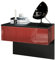 Vladon Nachttisch Sleep, Made in Germany, Nachttischschrank mit Schublade zur Wandmontage, Schwarz matt/Bordeaux Hochglanz (60 x 46 x 35 cm)