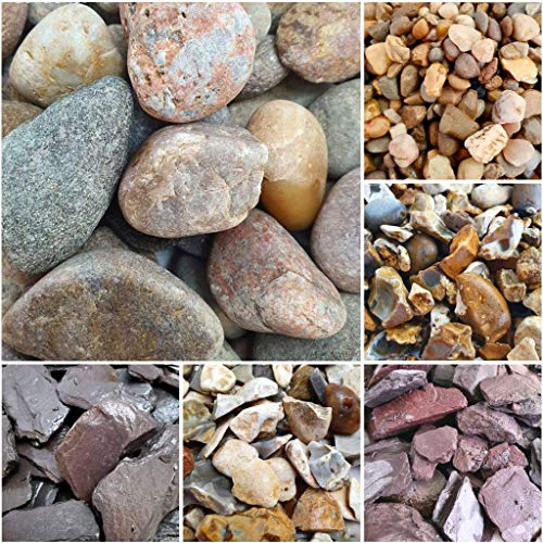 Elixir Gardens Decorative Coloured Stones Pebbles Cobbles Slate Paddlestones Gravel Chippings Aggregate Various Sizes 1kg-1000kg | (10kg, Scottish Pebbles 20-40mm)