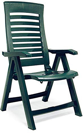 Beauty.Scouts 4er-Set Klappsessel Alicante grün 61x66x112cm Klappstuhl Gartenstuhl Gartensessel Stuhl Terrassenstuhl Balkonstuhl 5-Fach verstellbare Rückenlehne