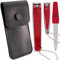 3 Swords Germany - Brand Quality 2 Piece Manicure Pedicure Grooming kit Set Finger & Toe Nail Clipper in Synthetic Leather case - Made by 3 Swords (6714)
