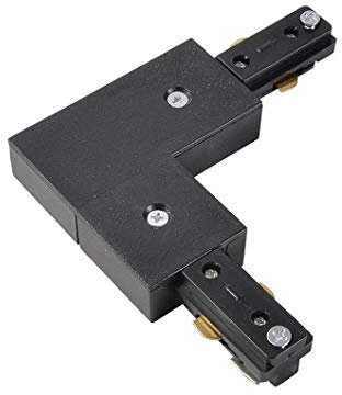 Litecraft L Shaped Connector for Single Circuit Mains Track Light kit - (Black)