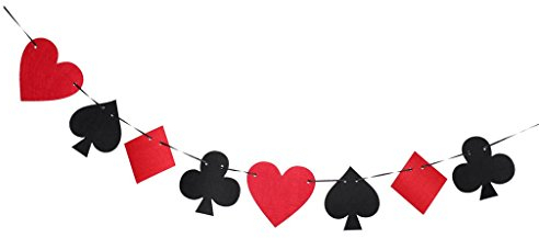 Inzopo Casino Party Spielkarten Poker Wimpel Banner Schild Geburtstag hängende Dekoration